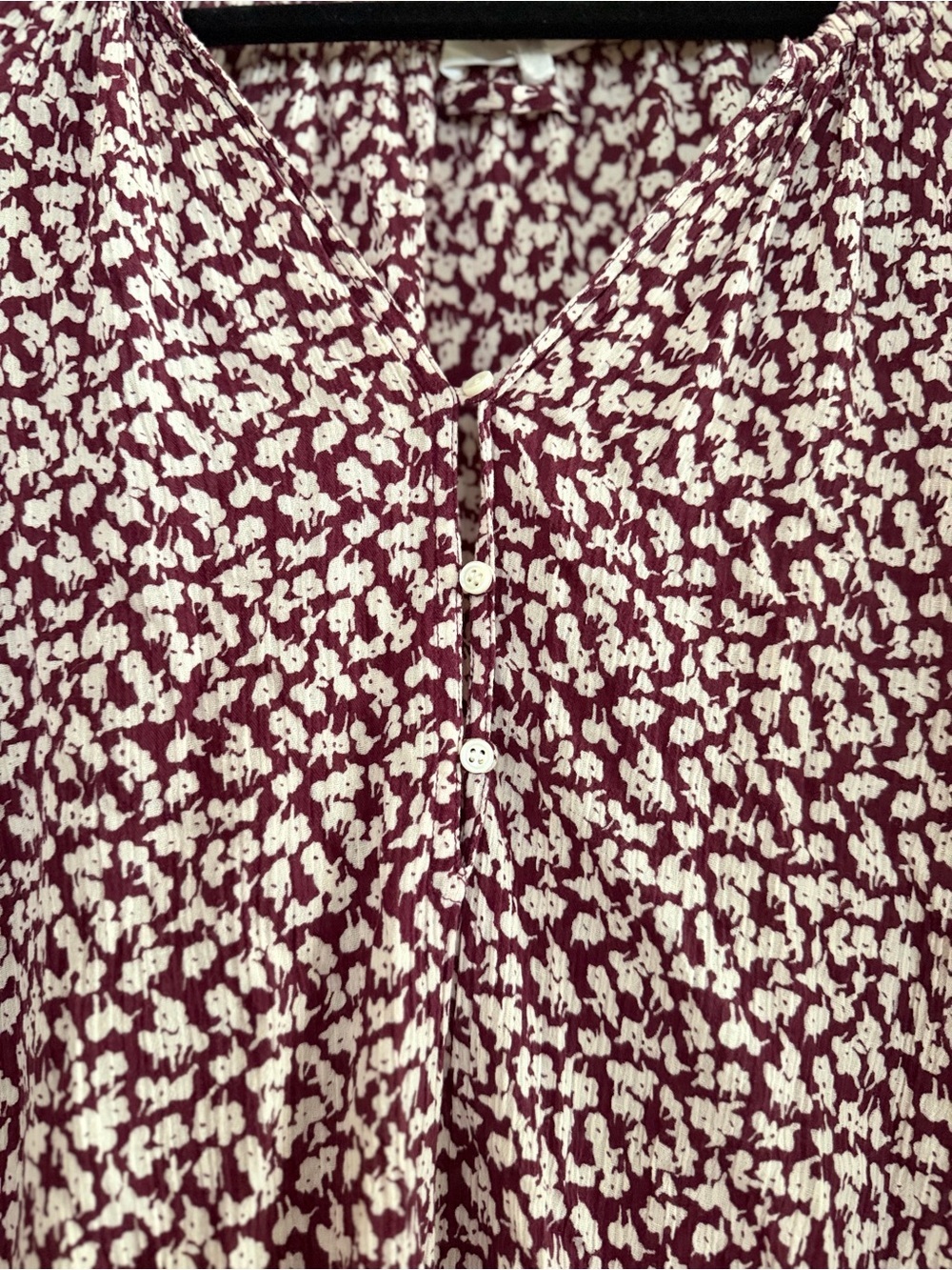 The Great | Derby Dress in Maroon Shadow Floral - Size 0 (XS) (0-2) - Picture 3 of 6